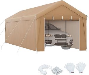 COSTWAY Carport Zeltgarage, Maße: 301 x 600 x 285 cm, tragbares Garagenzelt mit verzinktem Metallrahmen & wetterfester Abdeckung, Autounterstand für PKWs, Boote & große Maschinen für den Außenbereich