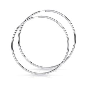 MATERIA 925 Silber Creolen Ohrringe Ringe 80mm groß - Silbercreolen dünn Damen Schmuck Geschenk SO-90