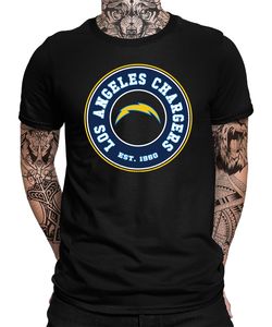 Los Angeles Chargers - American Football NFL Super Bowl Herren T-Shirt, Schwarz, L, Vorne