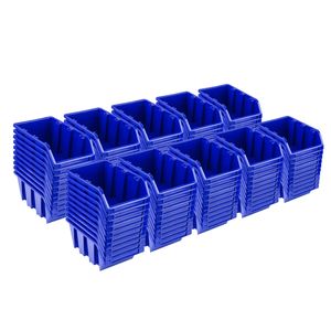 Sada 100 x stohovacích boxov NP4 modré skladovacie boxy na triedenie