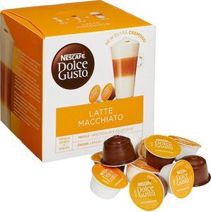 Nescafé Dolce Gusto Latte Macchiato, Kaffee, Kaffeekapsel, 16 Kapseln (8 Portionen)