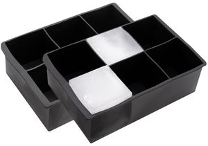 2er Set Eiswürfelform Silikon, Würfel 5x5x5 cm, schwarz