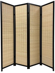 Fine Asianliving Bamboo Room Divider Black 4 Panel W160xH180cm