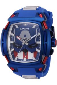 Invicta Marvel - Captain America 43161 Herren armbanduhr - Quarzuhrwerk - Edelstahl mit blauen zifferblat - 53mm