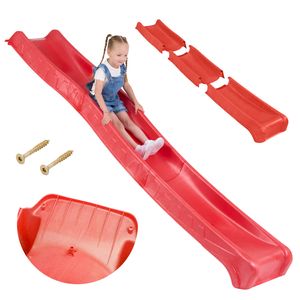 Gartenrutsche für Kinder, 3 m lang, klappbar, robust, für 150 cm Podest, modular Rot