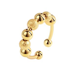 INF Anti-Stress-Ring mit 7 drehbaren Perlen Kupfer Gold