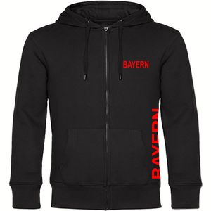 multifanshop Kapuzen Sweatshirt Jacke - Bayern - Brust & Seite, schwarz, Größe M