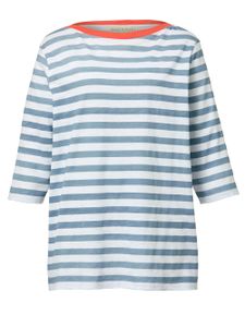 Janet & Joyce Shirt Baumwolle Weiß, Jeansblau 46 Hautfreundlich Gerade