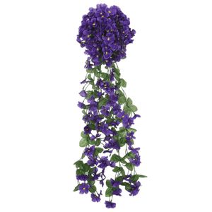 vidaXL Weihnachtskränze Blumen 3 Stk. Dunkellila 85 cm