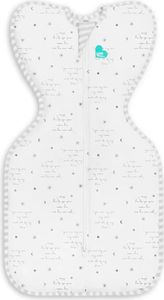 Love To Dream Swaddle UP - velikost S - bílá, Nápisy STAGE1 - 0,2 TOG Original