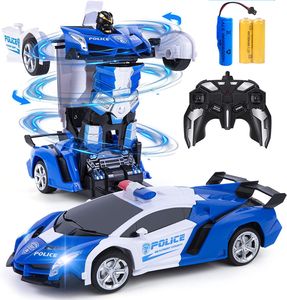 2 in 1 1:18 Transformer Auto Rennauto Roboter mit Fernbedienung Kinder Spielzeug Transformers Toys Fernbedienung