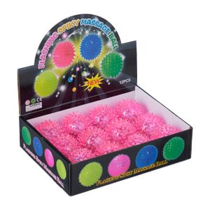 relaxdays LED Igelball 12er Set pink