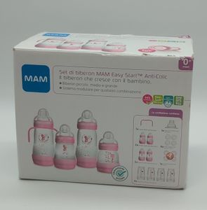 MAM Easy Start Babyflaschen-Set, Anti-Kolik, 8 Flaschen in den Größen 130 ml, 160 ml und 260 ml, 1 Start Nano, 4 Dichtungsscheiben, 1 extra weicher Au