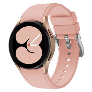 Sportliches Ersatzarmband für Samsung Galaxy Watch 4 & 5 - 20mm Flauschband Uhrenarmband Silikon, Farbe:Rosa
