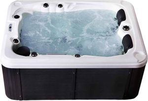 HOME DELUXE - Outdoor Whirlpool - Beach Pure - Maße: 210 x 155 x 83 cm - Inkl. Heizung, 51 Massagedüsen und 24 Lichtquellen I Außen Whirlpool für 3 Personen