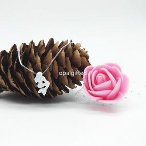 heiß!! 1 Stück Opal Meerjungfrau Anhänger Halskette für Mädchen 925 Sterling Silber synthetische Opal Halskette