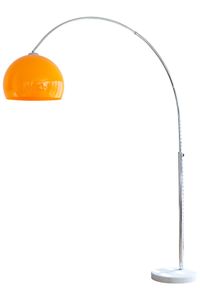 SalesFever Bogenlampe 208 cm | höhenverstellbar | Ø Lampenschirm 40 cm | echter Marmorfuß | B 155 x T 40 x H 208 cm | orange