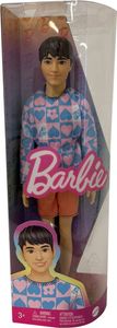 Panenka Mattel Barbie Fashionistas Ken se štíhlým tělem, odnímatelná košile s dlouhými rukávy, Mattel HRH24