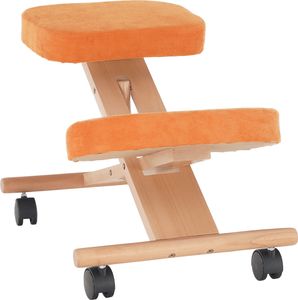 Kondela Ergonomischer Knieer auf Rädern Flonet - orange / Buche