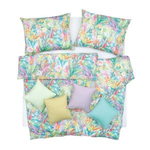 SCANquilt povlečení SATÉN DESIGN tropicana pestrá 100% dlouhovlákná česaná bavlna 140 x 200/70 x 90 cm