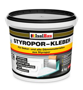 Isolbau Styropor-Kleber - Kleber für Dekor- & Dämm-Materialien aus Styropor - 4 kg Eimer