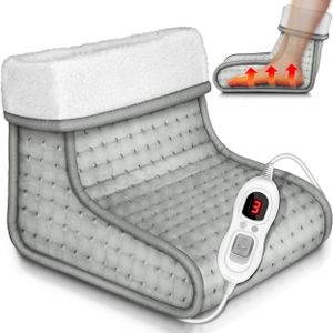 sinnlein Fußwärmer Grau mit 6 Temperaturstufen & Timer | Fußheizung elektrisch | Überhitzungsschutz & Abschaltautomatik