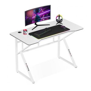 Huzaro Hero 1.6 | Computertisch Gamingtisch Schreibtisch | 120 x 60 cm | Zwei Kabeldurchführung Stahlkonstruktion | Gaming Homeoffice | Weiß