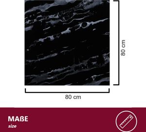 HOOZ Glasplatte als Tischplatte in 80x80cm Facettenschliff, Schutzplatte mit 6mm ESG Sicherheitsglas (Marmoroptik Schwarz) HOOZ Glasplatte als Tischplatte in 80x80cm Facettenschliff, Schutzplatte mit 6mm ESG Sicherheitsglas (Marmoroptik Schwarz)