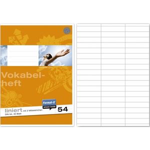 Ursus Basic 040440054 Vokabelheft LIN54 A4 40 Blatt 80g/qm 9mm liniert mit 2 MST