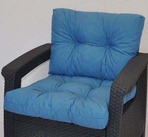 Kissen / Polster für PE - Rattanmöbel , Set Sitz + Rücken , Colore turchese ( türkis )
