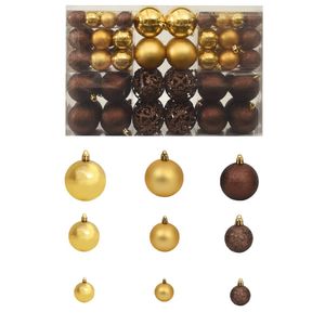 vidaXL 100-dielna sada vianočných ozdôb 3/4/6 cm hnedá/bronzová/zlatá
