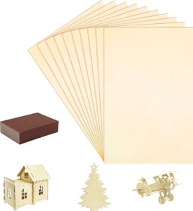 Belle Vous 10er Pack Sperrholz 2mm Holz zum Basteln - 20 x 30 cm - Unbearbeitetes Brandmalerei Holz DIY Holz Basteln - Holz zum Gravieren,