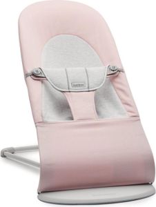 BABYBJÖRN Babywippe Balance Soft - Woven Hellrosa grau mit hellgrauem Gestell