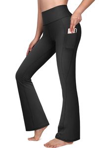 Ausgestellte Yogahose Mit Hoher Taille Für Damen Damen-Sporthosen Mit Weitem Bein Und Breitem Bein,Farbe: Schwarz,Größe:M