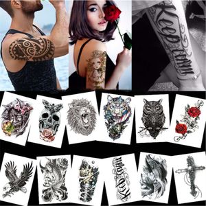 INF Große temporäre Tattoos 14 Stück Mehrfarbig M
