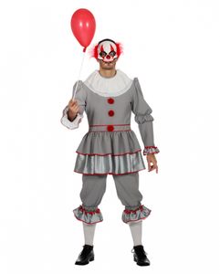Horror Clown Herren Kostüm für Halloween Größe: 56