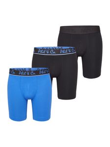 Phil & Co. Berlin Retro-Boxer Long Boxer Briefs, Retro-Boxer Retro-shorts unterhose Jersey Long Boxer black+blue L (Herren)