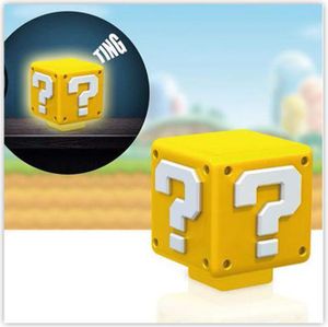 Super Mario Nachttischlampe mit Sound Fragezeichen-Block 8 cm