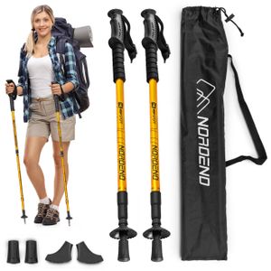 Hop-Sport  Trekkingstöcke HS-0135TP Nordic Walking Wanderstöcke Set Anti Schock Teleskop - Gold