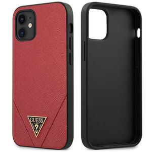 Guess Hardcase Saffiano V Stitch rot für iPhone 12 Mini 5,4" Cover Hülle