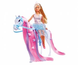 Simba - Steffi Love Princess and Horse - Model Doll 29cm - Kleid + Tiara - Friseurzubehör inklusive