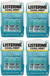 Listerine PocketPaks Cool Mint, 24 Streifen (Packung mit 12), Alkoholfrei, Plaque- und Gingivitis-Vorbeugung, Frischer Atem, 288 Stück