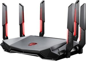 MSI RADIX AXE6600 WIFI 6E TRI-BAND WLAN-Router Gigabit Ethernet Dual-Band (2,4 GHz/5 GHz) Schwarz, Rot