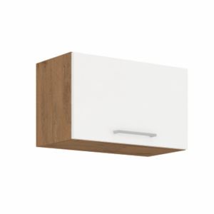 KONDELA Horní kuchyňská skříňka Vega 60 GU-36 1F - dub lancelot / bílý vysoký lesk