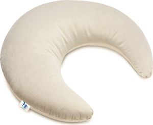 Pepi Plyšový vankúš v tvare mesiaca - ručne šitý antialergický vankúš 46 × 40 cm - mäkký detský vankúš Dekoračný vankúš pre bábätká Plyšový mesiac - Luna Cappucino