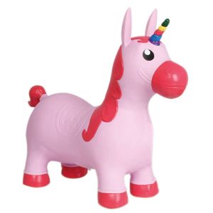 Hüpftier Kuh oder Einhorn mit Pumpe Hüpfball Hopser Pferd Pony Kinder Spielzeug, Tierform:Einhorn