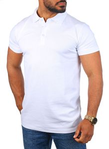 Young & Rich Herren Uni Polo Shirt mit Knopfleiste regular fit einfarbig Basic 1002 Größe S bis 9XL! , Grösse:XL, Farbe:Weiß