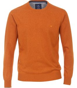 REDMOND Casual Herren Pullover Langarm Rundhals Regular Fit Baumwolle Gelb/Orange L