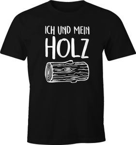 Herren T-Shirt Ich und mein Holz Fun-Shirt Moonworks®  XL