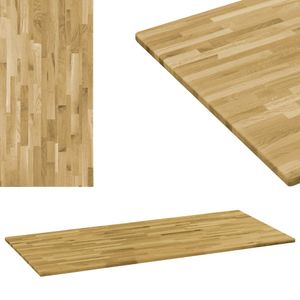Tischplatte | Eichenholz Massiv Rechteckig 23 mm 120 x 60 cm | Holzplatte Modern Design